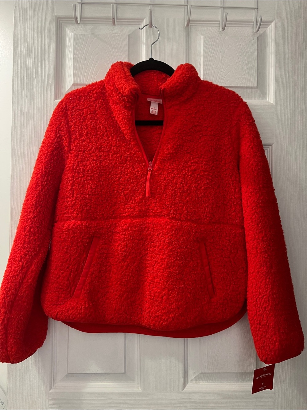 Wondershop Bright Red Sherpa Quarter-Zip Pullover